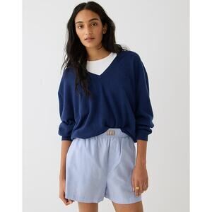 J. Crew End On End Cotton Boxer Short Blue Lounge Beach Sleep Womens Large